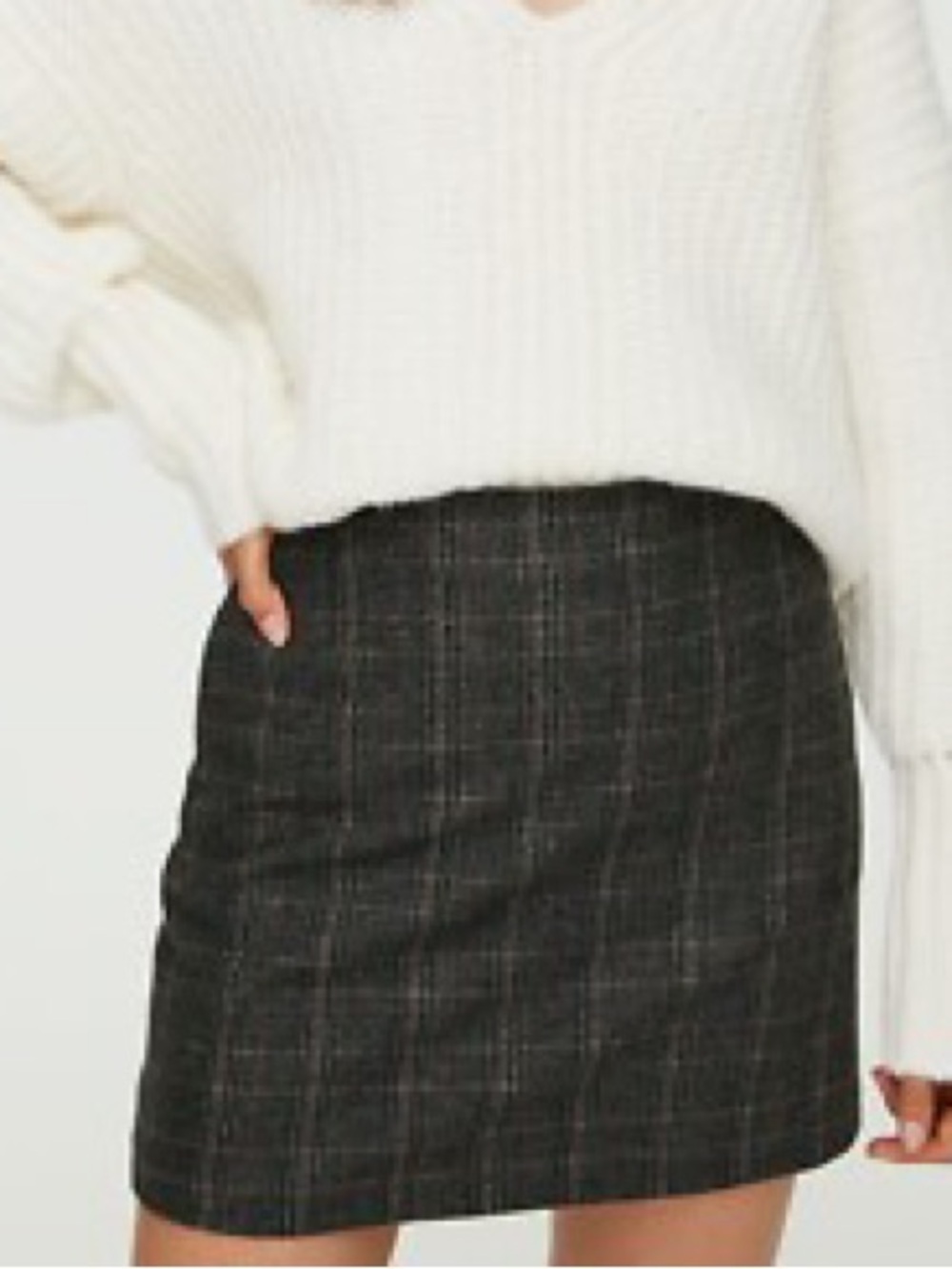 Wilfred Black Plaid Mini Skirt